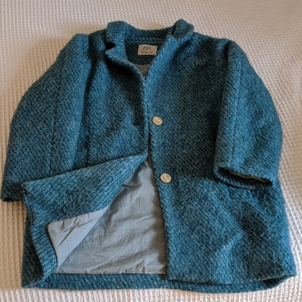 Zara Kids Teal Pea Coat